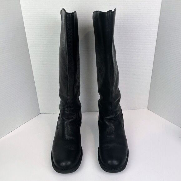 Born Riding Boots Leather Knee High Black Classic Equestrian Side Zip Booties 11 - Picture 4 of 12